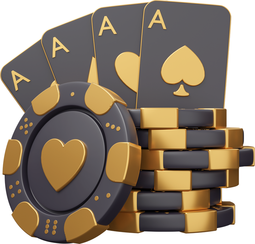 casino poker gold 3d illustration