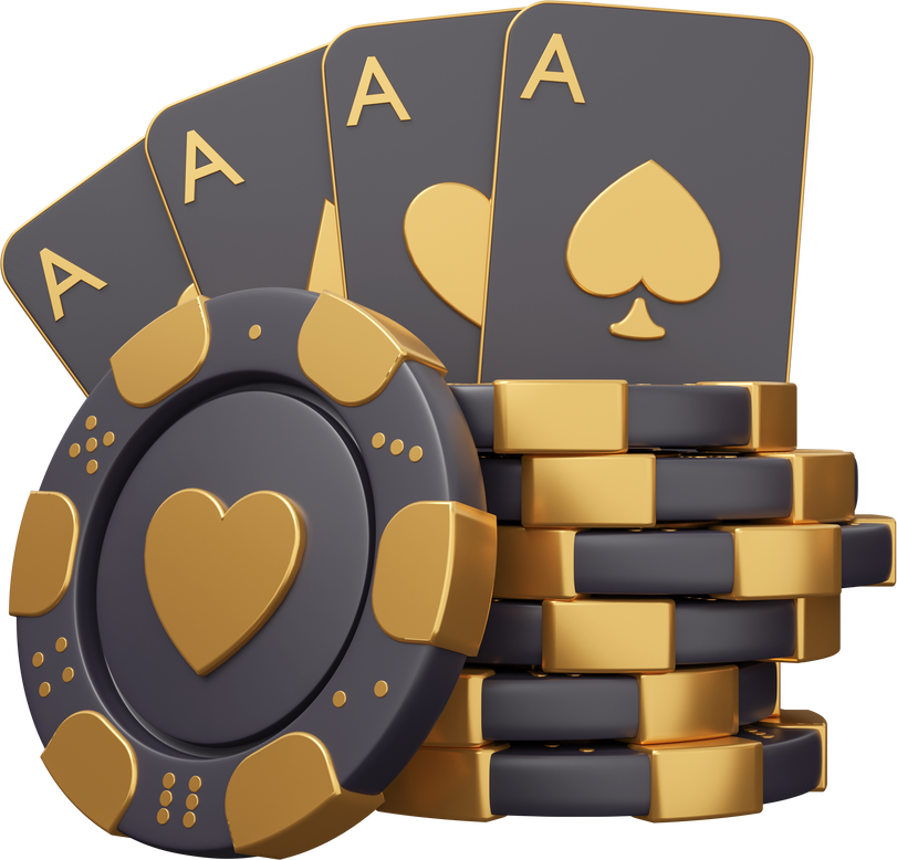 casino poker gold 3d illustration