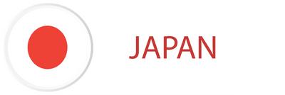 Japan flag in button with word of Japan.